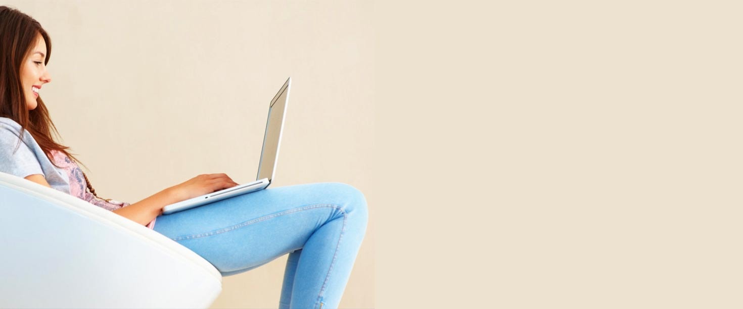 Woman using laptop